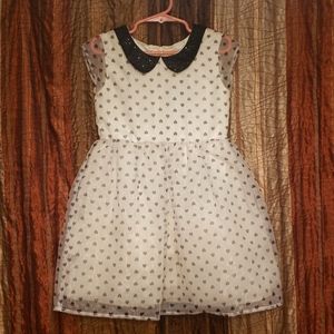 Girl's Black & White Hearts Dress